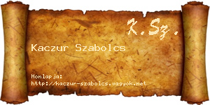 Kaczur Szabolcs névjegykártya