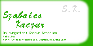 szabolcs kaczur business card